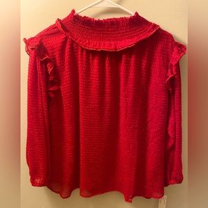 Zac & Rachel Tango Red Blouse NEW: L